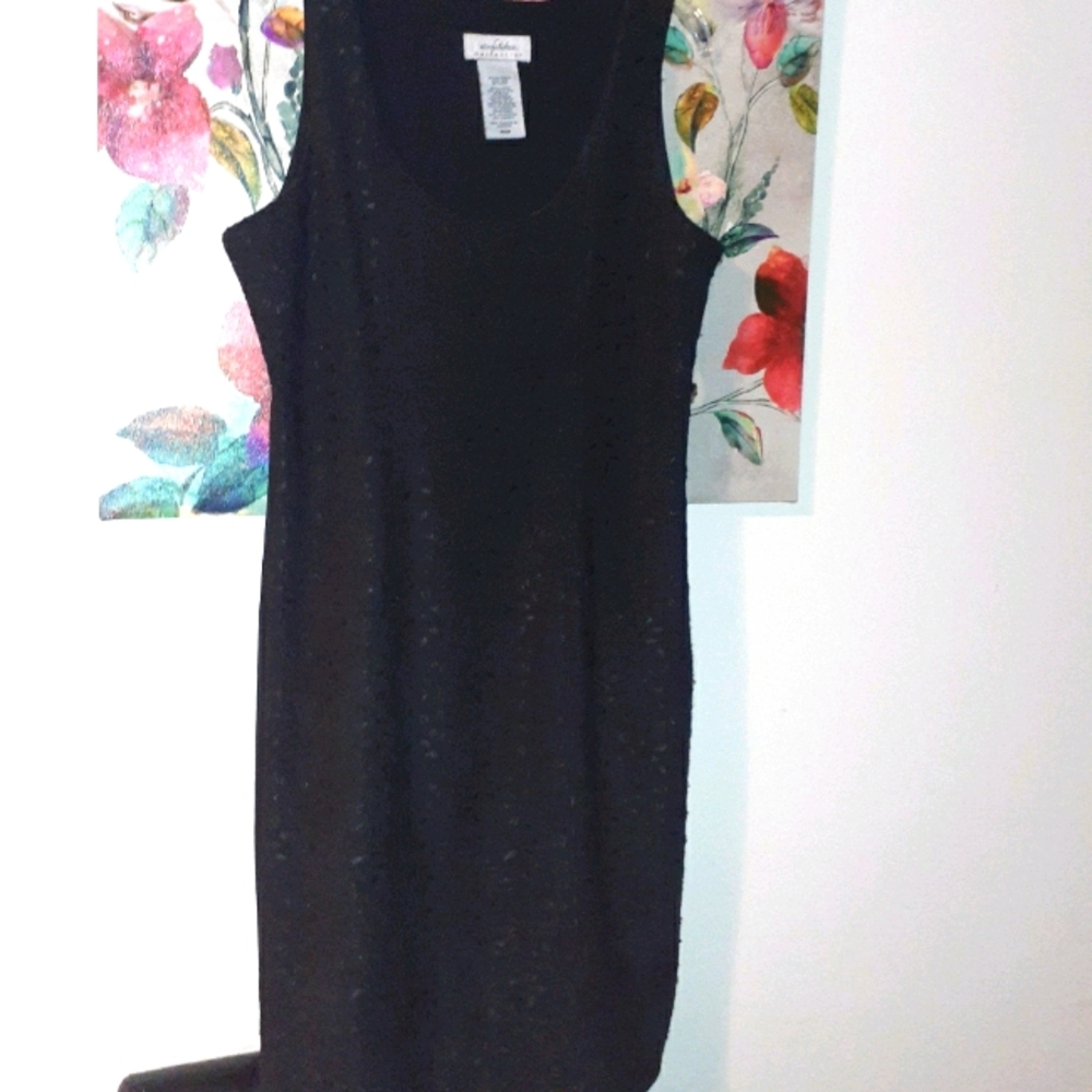 Black lace>slimming effect dress